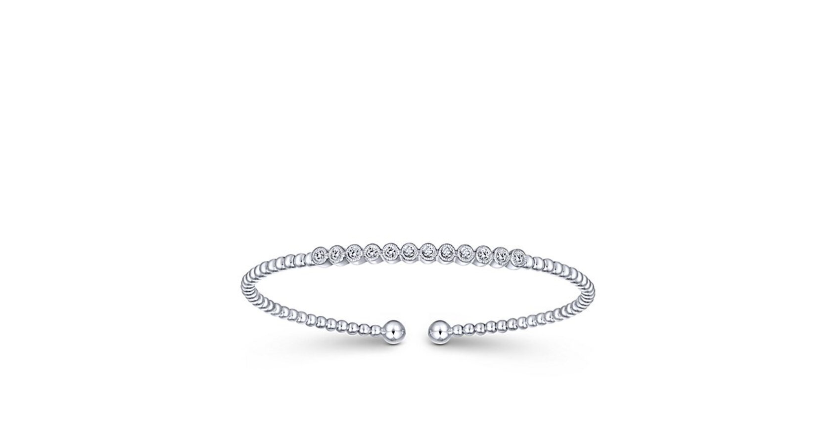 14k White Gold Bangle Diamond Bangle