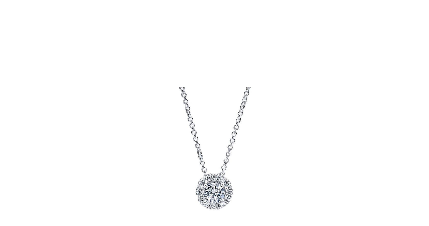 14k White Gold Fashion Diamond Necklace