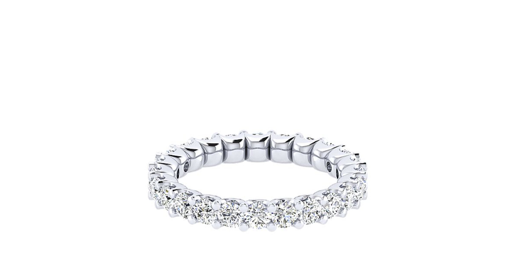 1.54 CT14k White Gold Eternity Diamond Anniversary Band